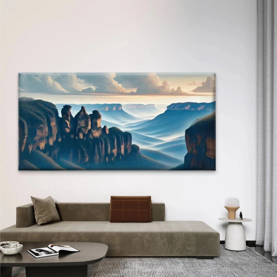 Mountain Landscape Wall Art Canvas Office Home Room Framed 120x60cm