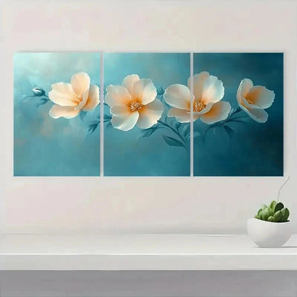 3pcs Elegant Beige Freesia Floral Perfect Wall Art Set Canvas Framed 60x90cm - High Quality Print 100% Australian Made Wall Canvas Ready to Hang - Bella Home Decor