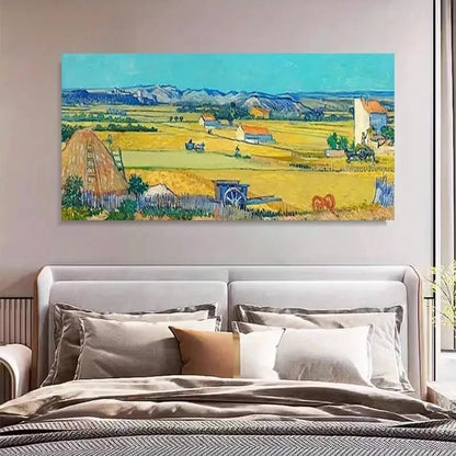 Vibrant Abstract Landscape Wall Art Canvas Office Home Room Framed 120x60cm