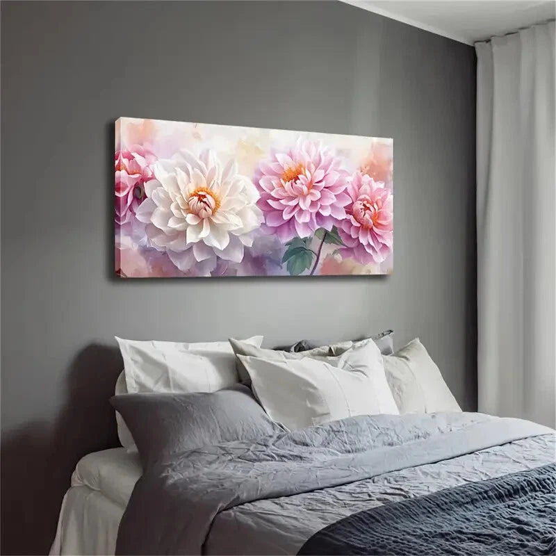 Dense Petals Floral Modern Wall Art Canvas Office Home Room Framed 120x60cm - Bella Home Decor