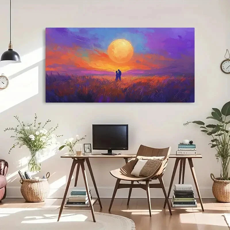 Sunlit Forest Landscape Floral Wall Art Canvas Office Home Room Framed 120x60cm - Bella Home Decor