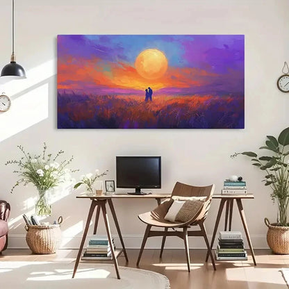 Sunlit Forest Landscape Floral Wall Art Canvas Office Home Room Framed 120x60cm - Bella Home Decor