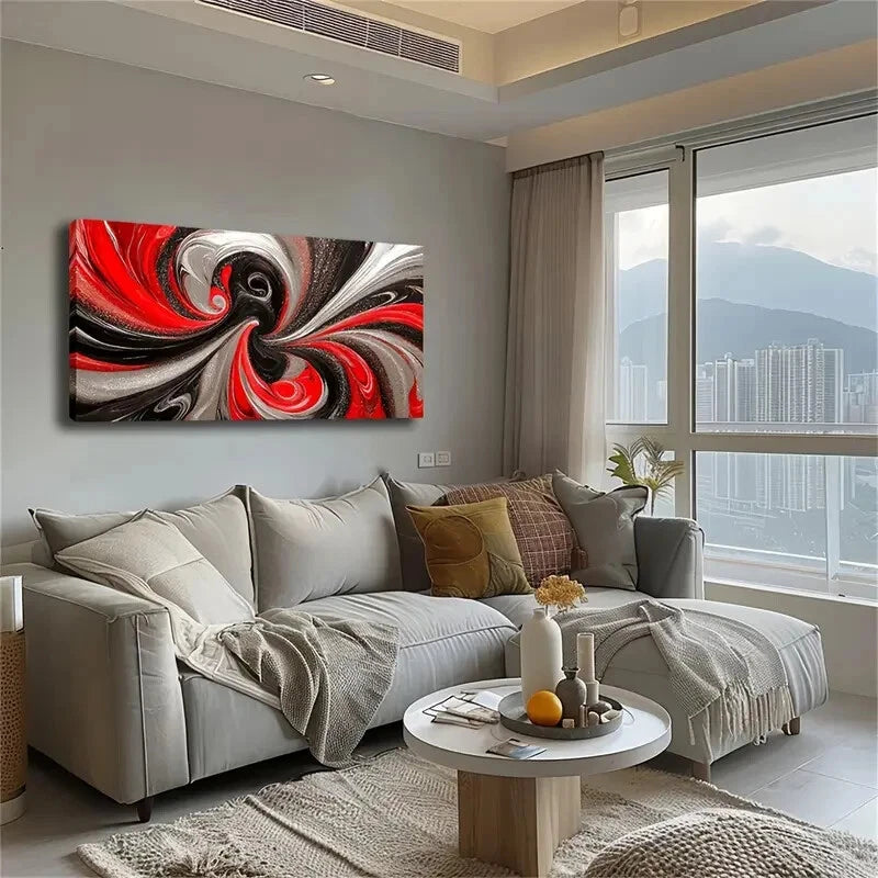 Dynamic Swirl Pattern Color Wall Art Canvas Office Home Room Framed 120x60cm - Bella Home Decor