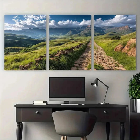 3pcs Drakensberg Lesotho Africa Travel Perfect Wall Art Set Canvas Framed 50x70cm - High Quality Print 100% Australian Made Wall Canvas Ready to Hang