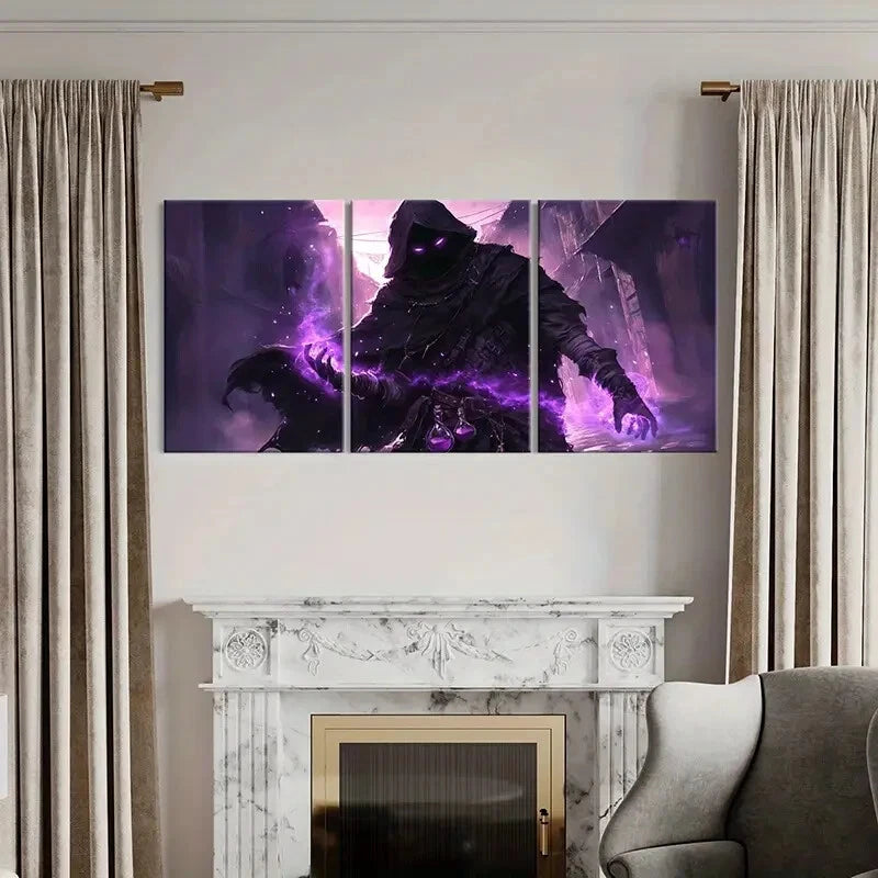 3pcs Anime Art Demon Grim Reaper Modern Wall Art Set Canvas Framed 60x90cm - High Quality Print 100% Australian Made Wall Canvas Ready to Hang - Bella Home Decor