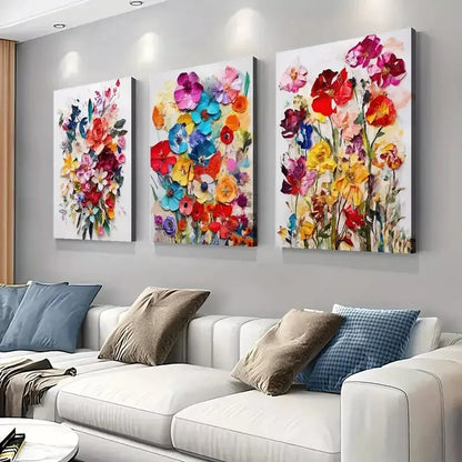 3pcs Watercolor Floral Canvas Framed 40x60cm - High Quality Print 100% Australian Made Wall Canvas Ready to Hang - Bella Home Decor
