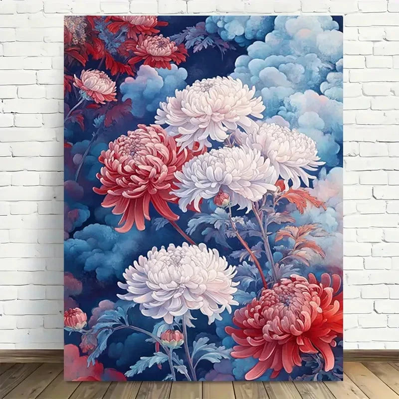 Beautiful Elegant Floral Modern Vintage Painting40x60cm Metal Print Ready to Hang - Bella Home Decor