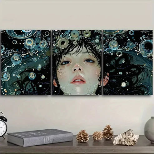 3pcs Sea Goddess Nature Water Wall Art Canvas Unframed - High Quality Print 100% Australian Made Wall Canvas