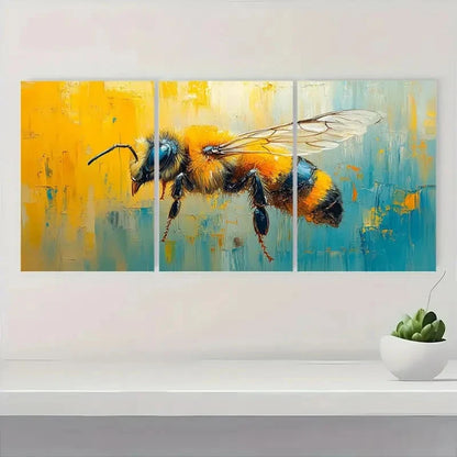 3pcs Honey Bee  HB\ Wall Art Set Canvas Framed 50x70cm - High Quality Print 100% Australian Made Wall Canvas Ready to Hang