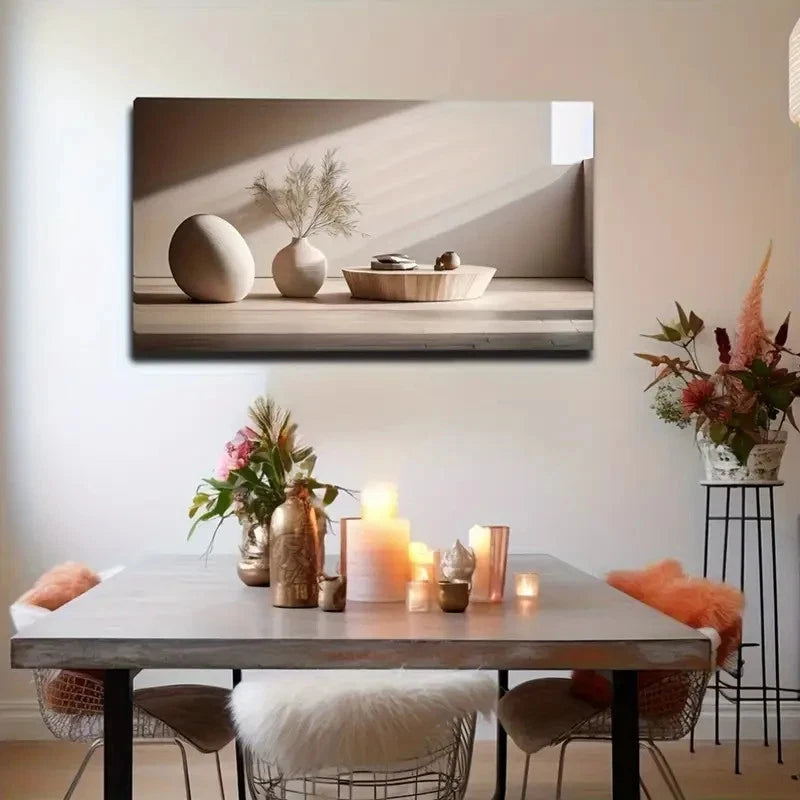 Tranquil Still Life With Lands Wall Art Canvas Office Home Room Framed 120x60cm