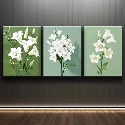 3pcs Elegant White Flower Nice Colorful Perfect Wall Art Set Canvas Unframed - High Quality Print 100% Australian Made Wall Canvas