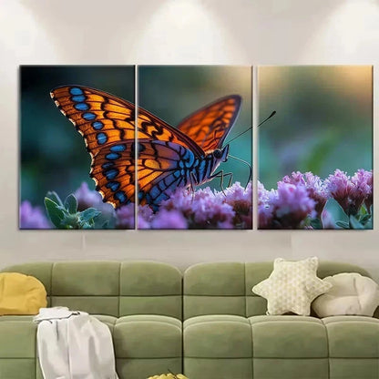 3pcs Vibrant Butterfly Macro Photography Wall Art Set Canvas Framed 40x60cm - High Quality Print 100% Australian Made Wall Canvas Ready to Hang - Bella Home Decor
