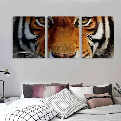 3pcs Realistic Tiger Face Decor   Wall Art Set Canvas Framed 40x60cm - High Quality Print 100% Australian Made Wall Canvas Ready to Hang
