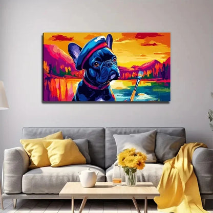Dog That Learned Perfect Wall Art Canvas Office Home Room Framed 120x60cm