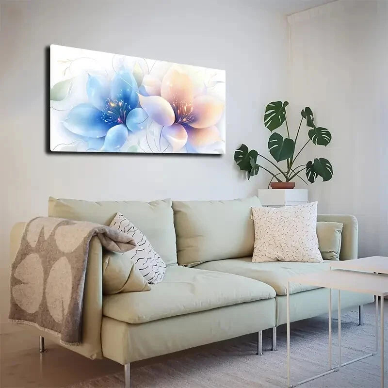 Watercolor Floral Design Wall Art canvas office home room framed 120x60cm - Bella Home Decor