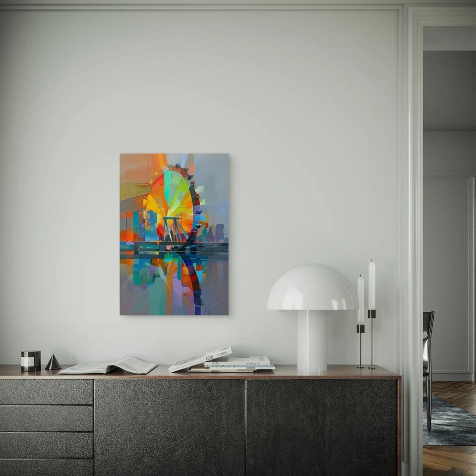 Abstract Ferris Wheel 60x90cm Metal Print Ready to Hang