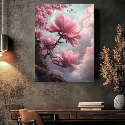 Beautiful Cherry Blossom Modern Painting 40x60cm Metal Print Ready to Hang - Bella Home Decor