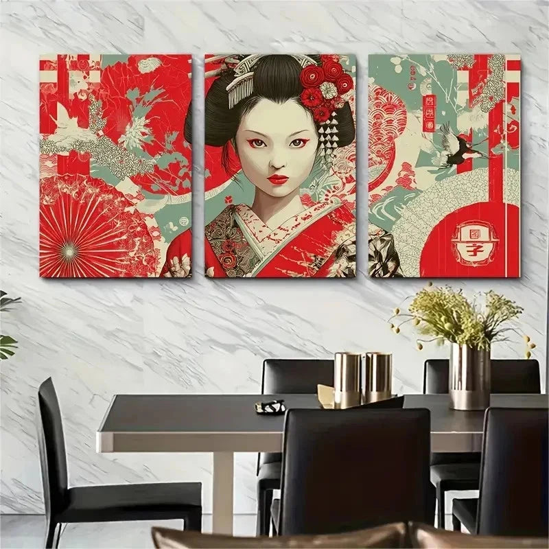 3pcs Osaka Japanese Culture Travel Perfect Wall Art Set Canvas Framed 50x70cm - High Quality Print 100% Australian Made Wall Canvas Ready to Hang