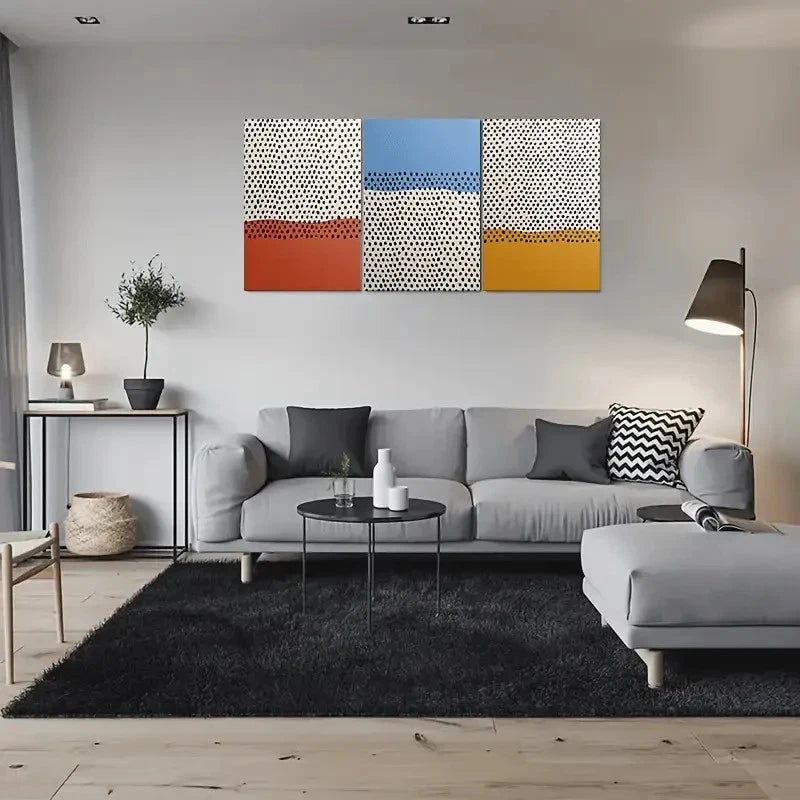 3pcs Modern Abstract Vibrant Colors Metal Print Ready to Hang Art