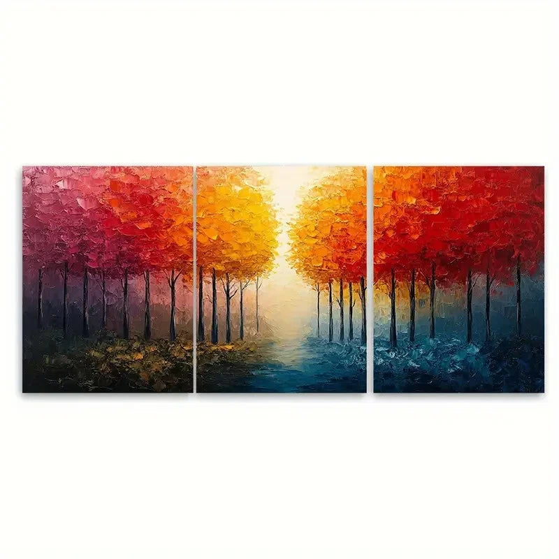 3pcs Abstract Forest Color E   Wall Art Set Canvas Framed 60x90cm - High Quality Print 100% Australian Made Wall Canvas Ready to Hang - Bella Home Decor