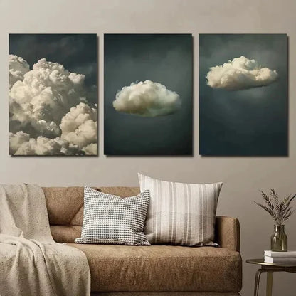 3pcs Serene Nature Cloud & Space Isolation Wall Art Canvas Unframed - High Quality Print 100% Australian Made Wall Canvas