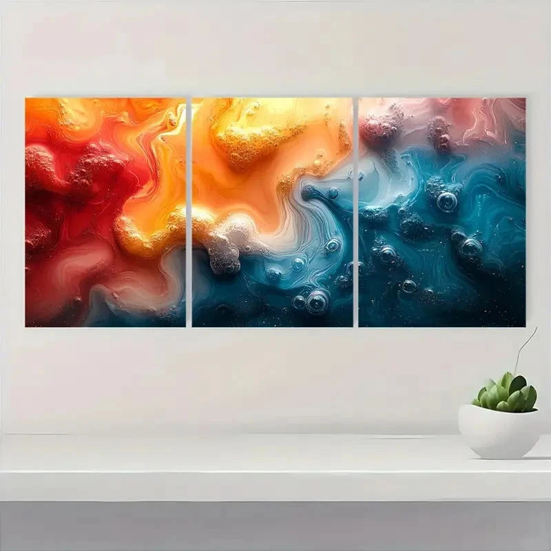 3pcs Abstract Swirl for  for galaxy  TY  Wall Art Set Canvas Framed 50x70cm - High Quality Print 100% Australian Made Wall Canvas Ready to Hang - Bella Home Decor