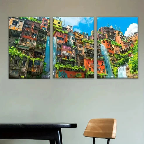 3pcs Concept Art Future City Wall Art Set Canvas Unframed - High Quality Print 100% Australian Made Wall Canvas - Bella Home Decor