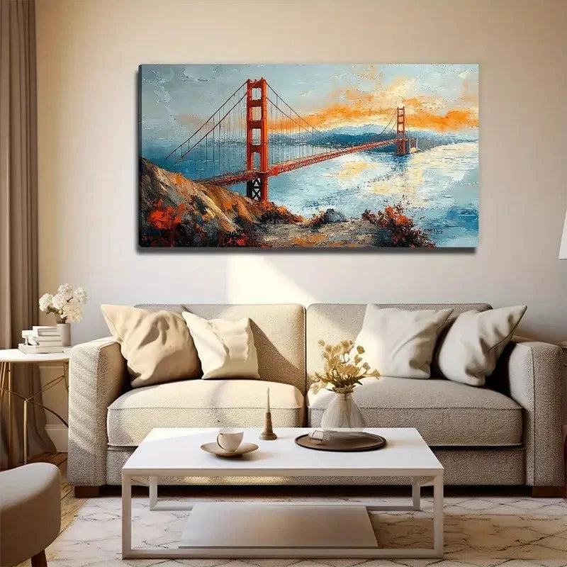 Giant Golden Gate Bridge Wall Art Canvas Office Home Room Framed 120x60cm