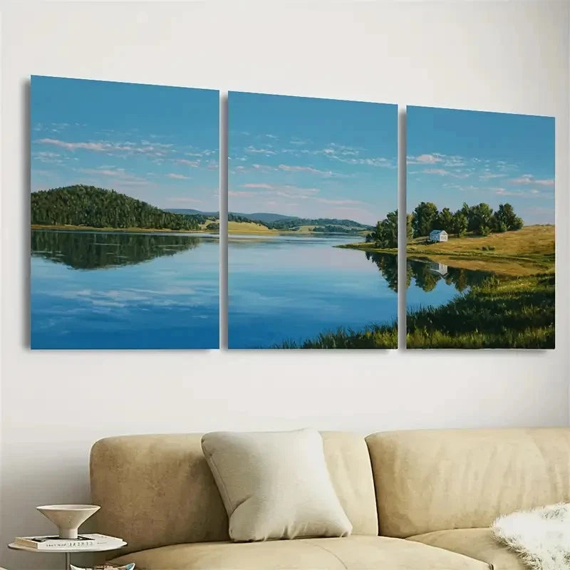 3pcs Sheridan Lake South Dakota Wall Art Set Canvas Framed 60x90cm - High Quality Print 100% Australian Made Wall Canvas Ready to Hang