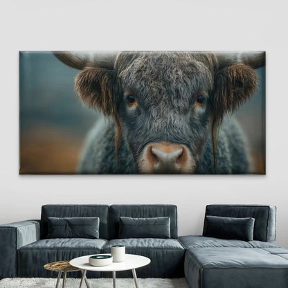 Highland Cow Scottish Cow Wall Art Canvas Office Home Room Framed 120x60cm
