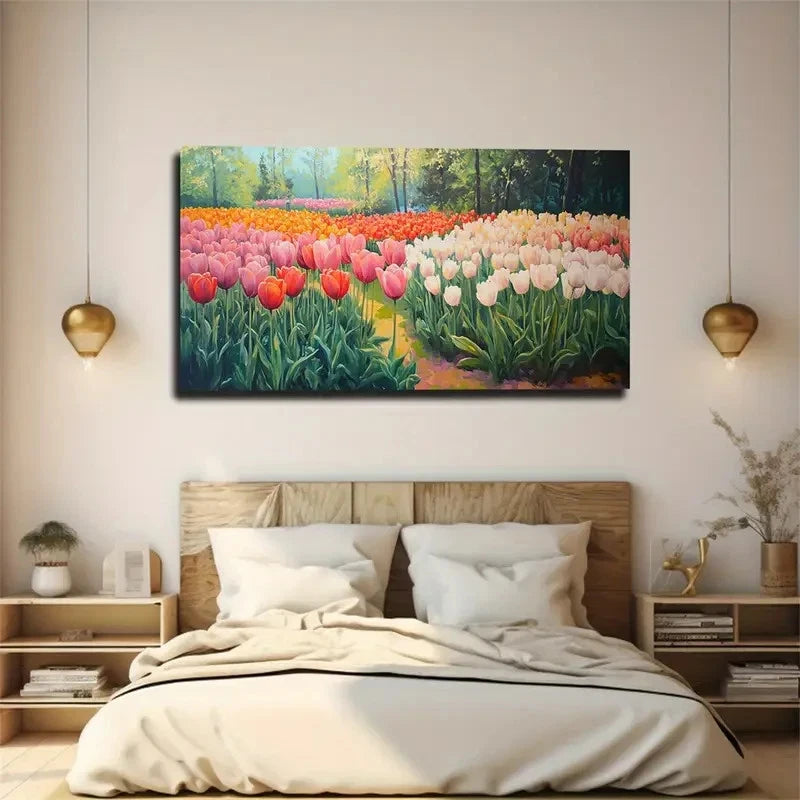 A Winding Path Through The Flow Wall Art Canvas Office Home Room Framed 120x60cm