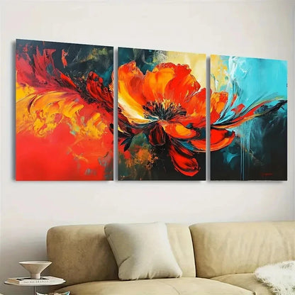 3pcs Flower, Poppy Design with Wooden Frame Wall Art Set Canvas Framed 50x70cm - High Quality Print 100% Australian Made Wall Canvas Ready to Hang - Bella Home Decor