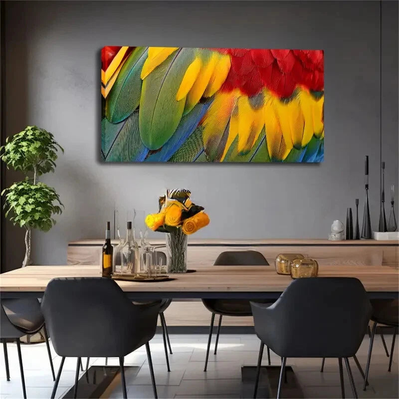 Style Main Body Parrot Feather Wall Art canvas office home room framed 120x60cm - Bella Home Decor
