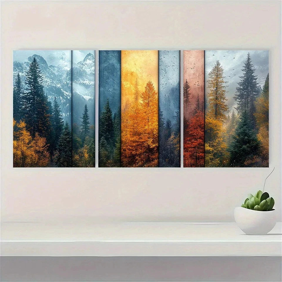3pcs Vintage Washington State Nature Scene Metal Print Ready to Hang Art - Bella Home Decor