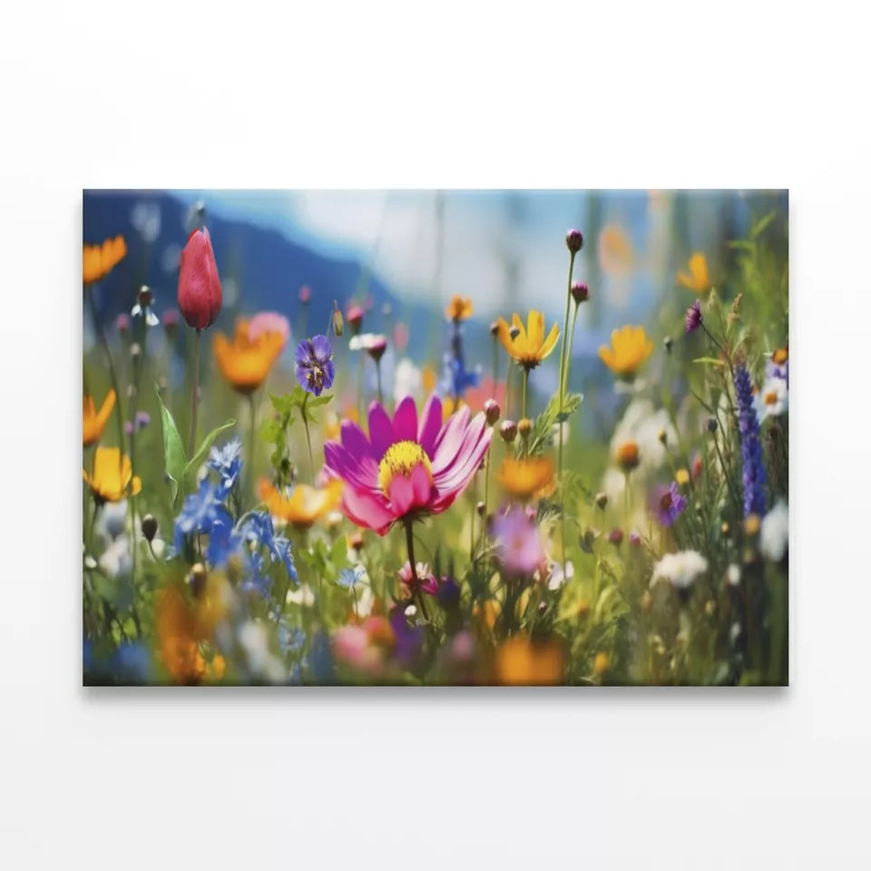 Spring Flower Field Summer Meadow  Wall Art Decor 100% Australian Made - Bella Home Decor