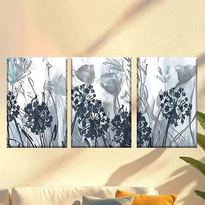 3pcs Painting of Flowers in a Field Wall Art Set Canvas Framed 60x90cm - High Quality Print 100% Australian Made Wall Canvas Ready to Hang