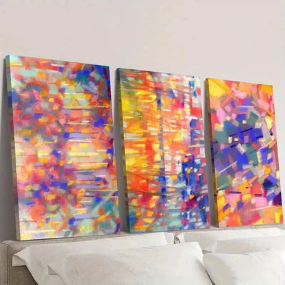 3pcs Abstract Colorful Texture Oil Painting Wall Art Canvas Unframed - High Quality Print 100% Australian Made Wall Canvas - Bella Home Decor