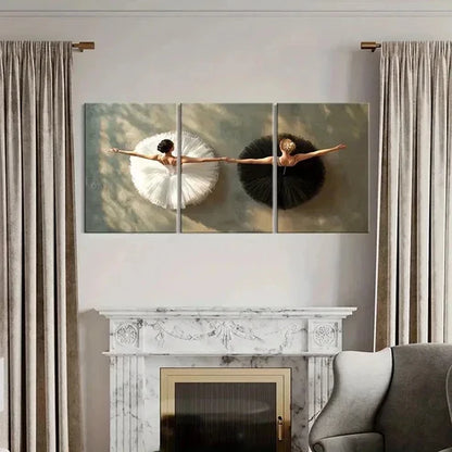 3pcs Black And White Ballet Dancers Wall Art Set Canvas Unframed - High Quality Print 100% Australian Made Wall Canvas - Bella Home Decor