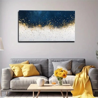 Dark Blue To White Gradient Wall Art Canvas Office Home Room Framed 120x60cm