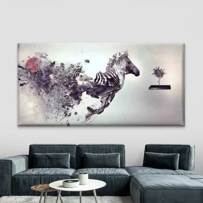 Abstract Zebra Horse Wall Art Canvas Office Home Room Framed 120x60cm