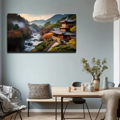 Creative Oriental Architecture Wall Art Canvas Office Home Room Framed 120x60cm