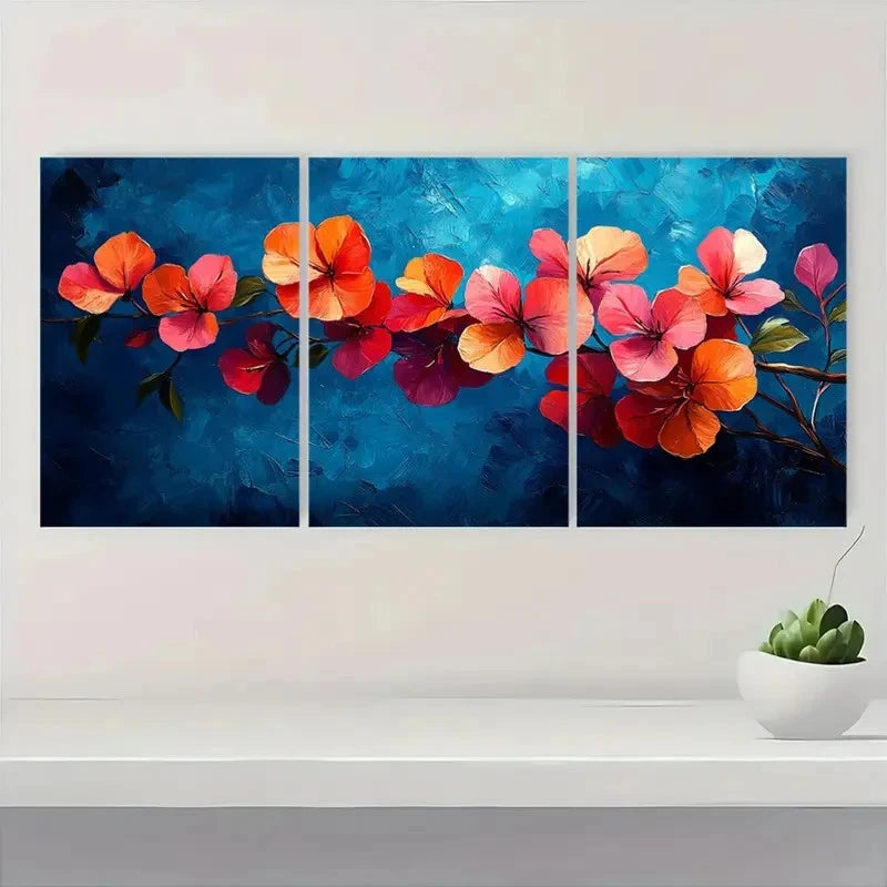 3pcs  Vibrant Flora Bougainvilleal FE  Wall Art Set Canvas FrMamed 40x60cm - High Quality Print 100% Australian Made Wall Canvas Ready to Hang - Bella Home Decor