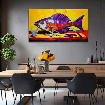 The Dining Table Wall Art Canvas Office Home Room Framed 120x60cm