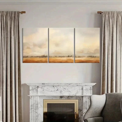 3pcs Desert Landscape Abstract Design Wall Art Set Canvas Framed 40x60cm - High Quality Print 100% Australian Made Wall Canvas Ready to Hang - Bella Home Decor