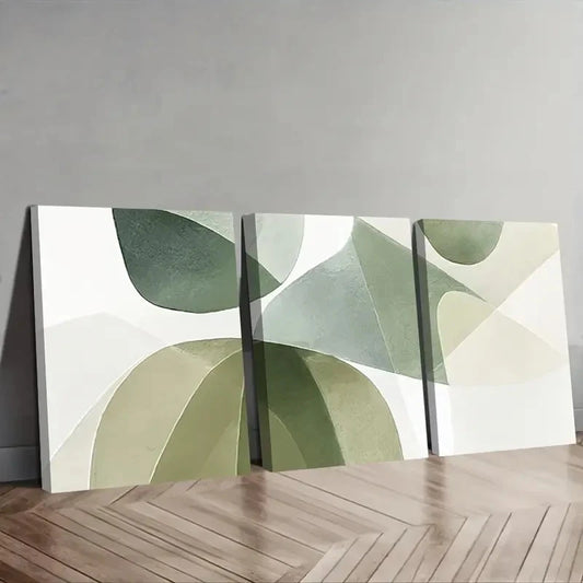 3pcs Minimalist Composition Of Overlapping Wall Art Set Canvas Framed 50x70cm - High Quality Print 100% Australian Made Wall Canvas Ready to Hang