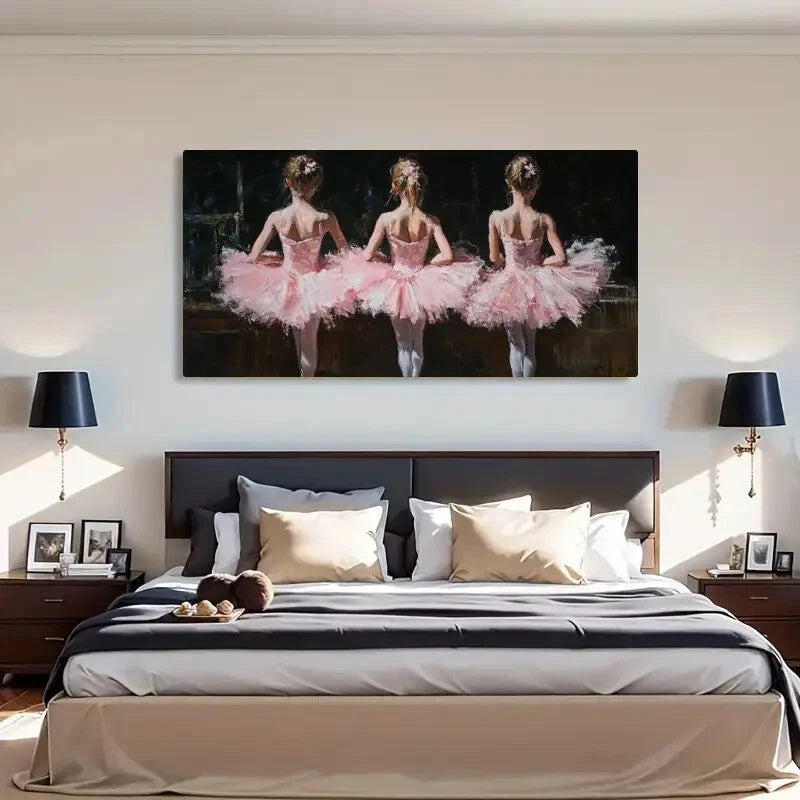 Ballet Dancers Modern Décor Wall Art Canvas Office Home Room Framed 120x60cm - Bella Home Decor