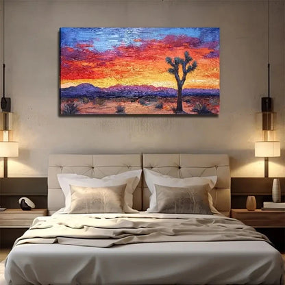 Large Cactus Desert Landscape Wall Art Canvas Office Home Room Framed 120x60cm