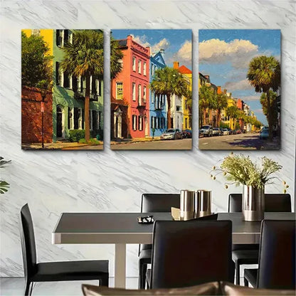 3pcs South Carolina Charleston Décor Perfect Wall Art Canvas Unframed - High Quality Print 100% Australian Made Wall Canvas