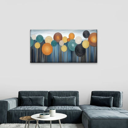 Colorful Abstract Circle Wall Art Canvas Office Home Room Framed 120x60cm