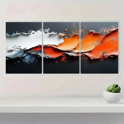 3pcs White Textured Abstract Painting Brown  NM  Wall Art Set Canvas Framed 60x90cm - High Quality Print 100% Australian Made Wall Canvas Ready to Hang